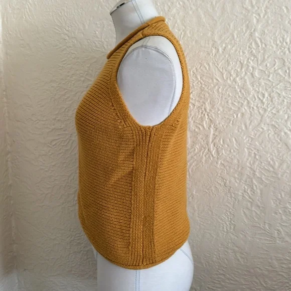 Madewell Highbury Sweater Tank Mustard Sleeveless Knit Top - Picture 2 of 7